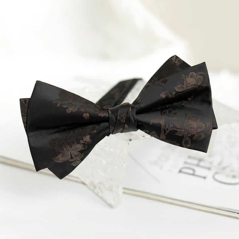 Men's Elegant Iris Floral Pattern Bow Tie - Image 10