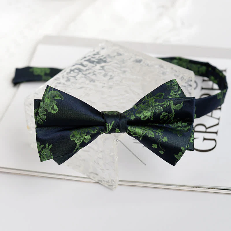 Men's Elegant Iris Floral Pattern Bow Tie - Image 13