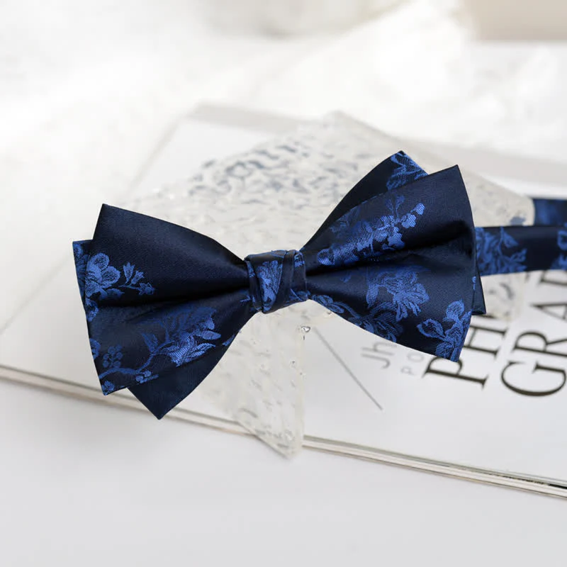 Men's Elegant Iris Floral Pattern Bow Tie - Image 16
