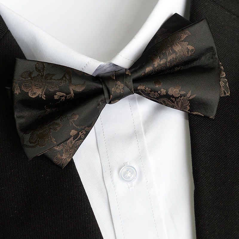 Men's Elegant Iris Floral Pattern Bow Tie - Image 2