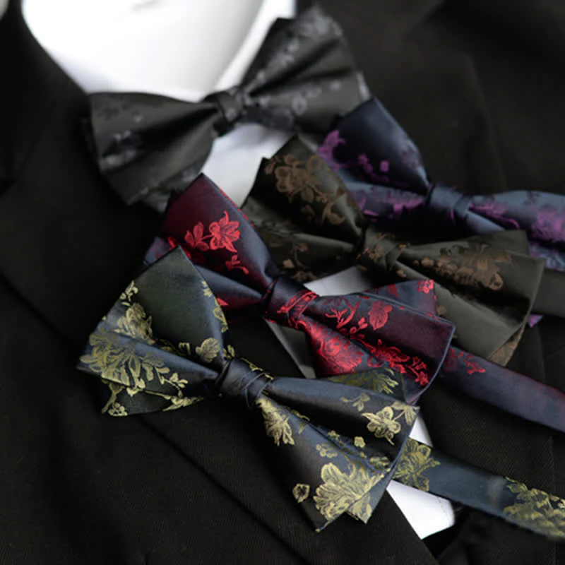 Men's Elegant Iris Floral Pattern Bow Tie - Image 3