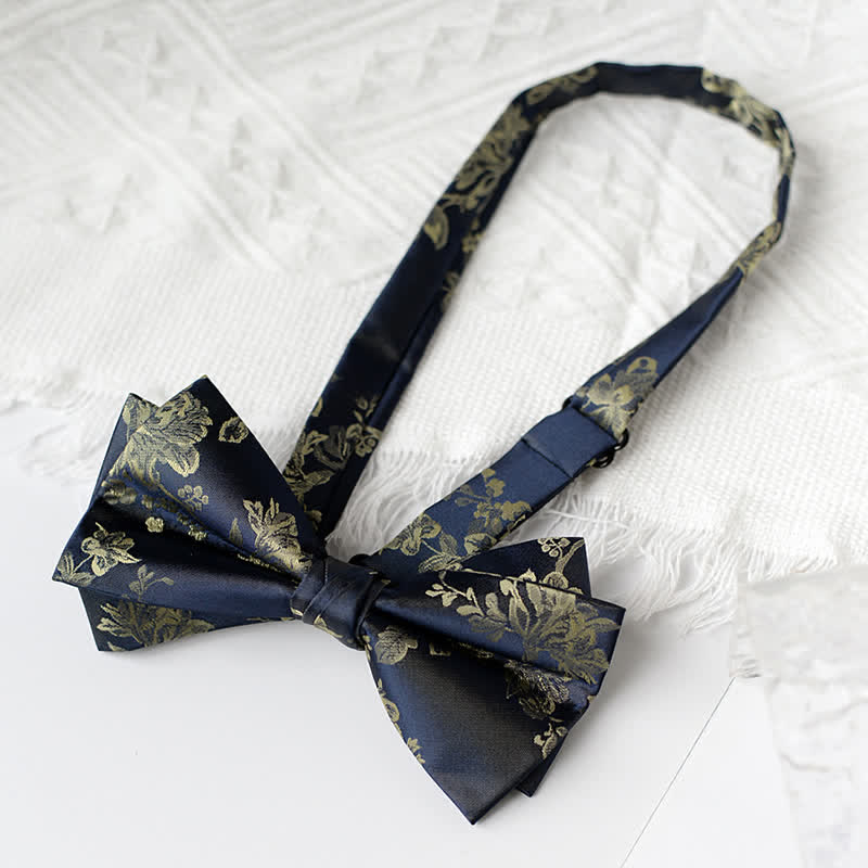 Men's Elegant Iris Floral Pattern Bow Tie - Image 6