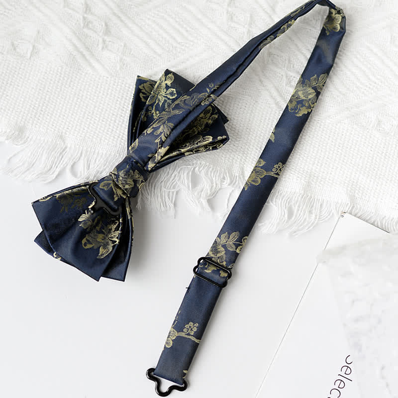 Men's Elegant Iris Floral Pattern Bow Tie - Image 7