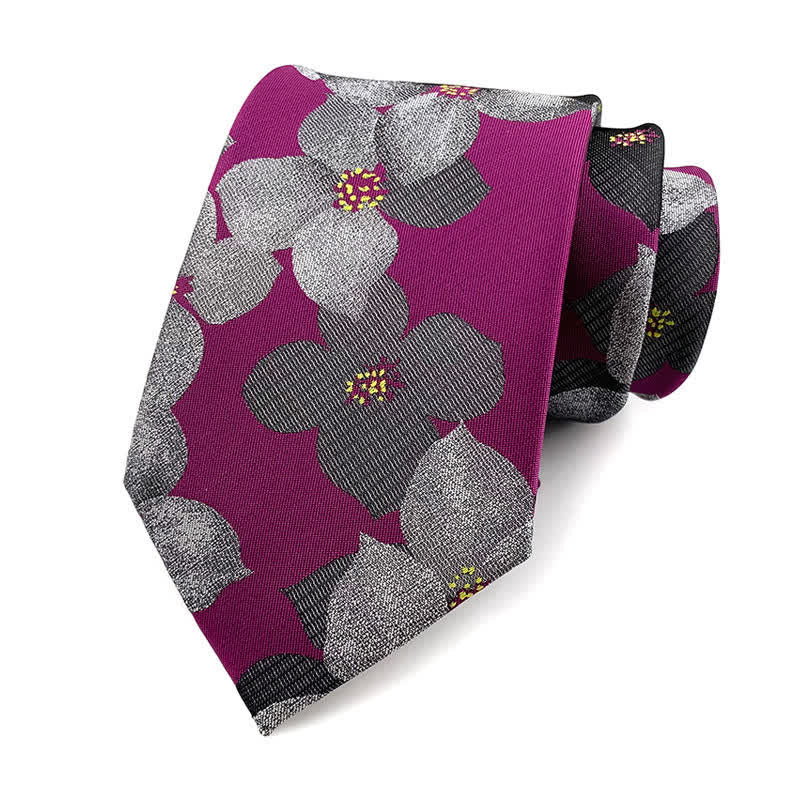 Men's Elegant Large Blossom Floral Necktie - Image 5