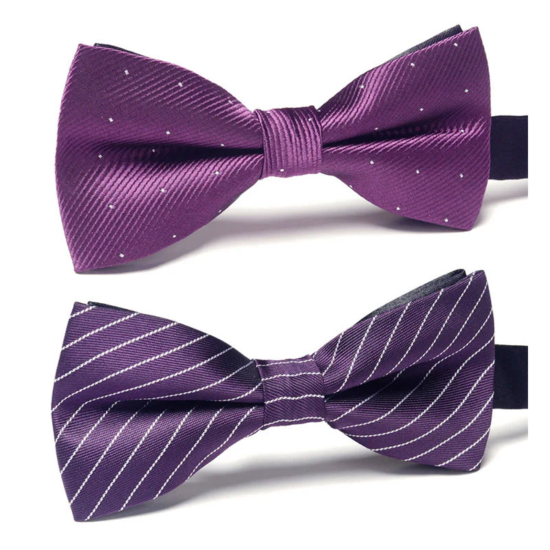 Men's Elegant Refined Sophisticated Stylish Dual-pattern Accented Formal Bow Tie