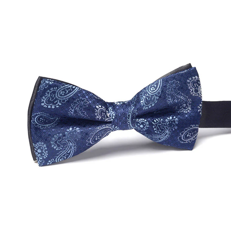 Men's Elegant Refined Sophisticated Stylish Dual-pattern Accented Formal Bow Tie - Image 14