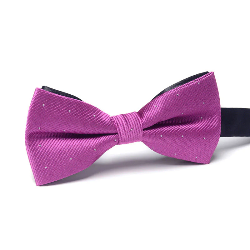Men's Elegant Refined Sophisticated Stylish Dual-pattern Accented Formal Bow Tie - Image 3