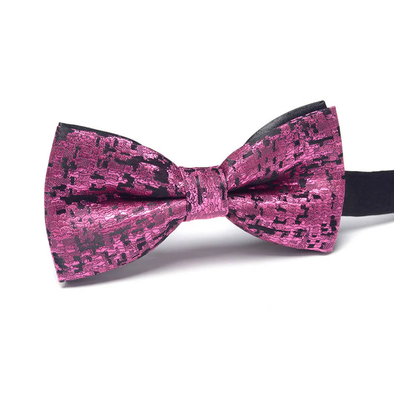 Men's Elegant Refined Sophisticated Stylish Dual-pattern Accented Formal Bow Tie - Image 7