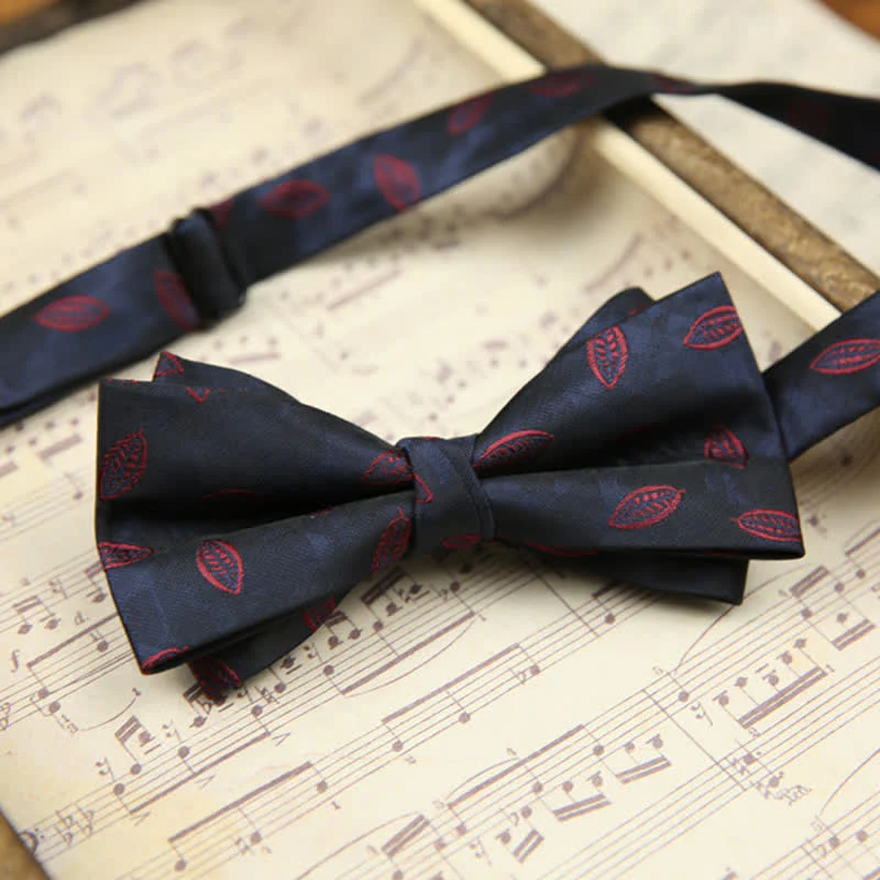 Men's Elegant Wheat Pattern Double Layers Bow Tie - Image 2