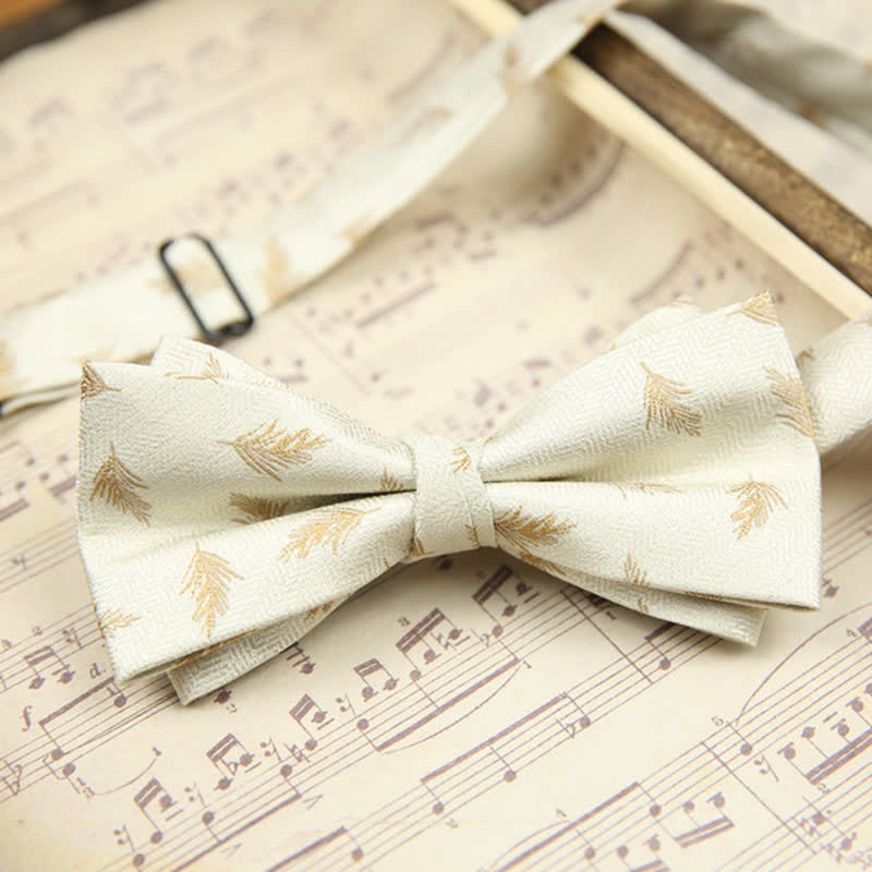 Men's Elegant Wheat Pattern Double Layers Bow Tie - Image 5