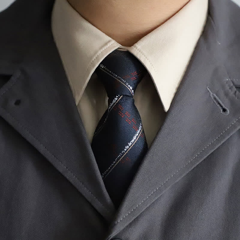 Men's Elegant Zipper Tie Paisley Striped Necktie - Image 11