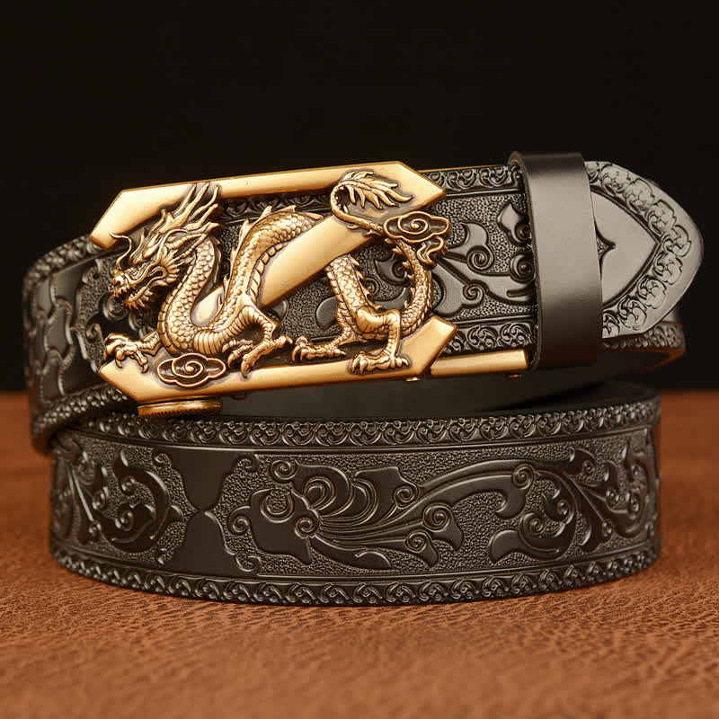 Men's Embossing Retro Dragon Z Letter Leather Belt - Image 9