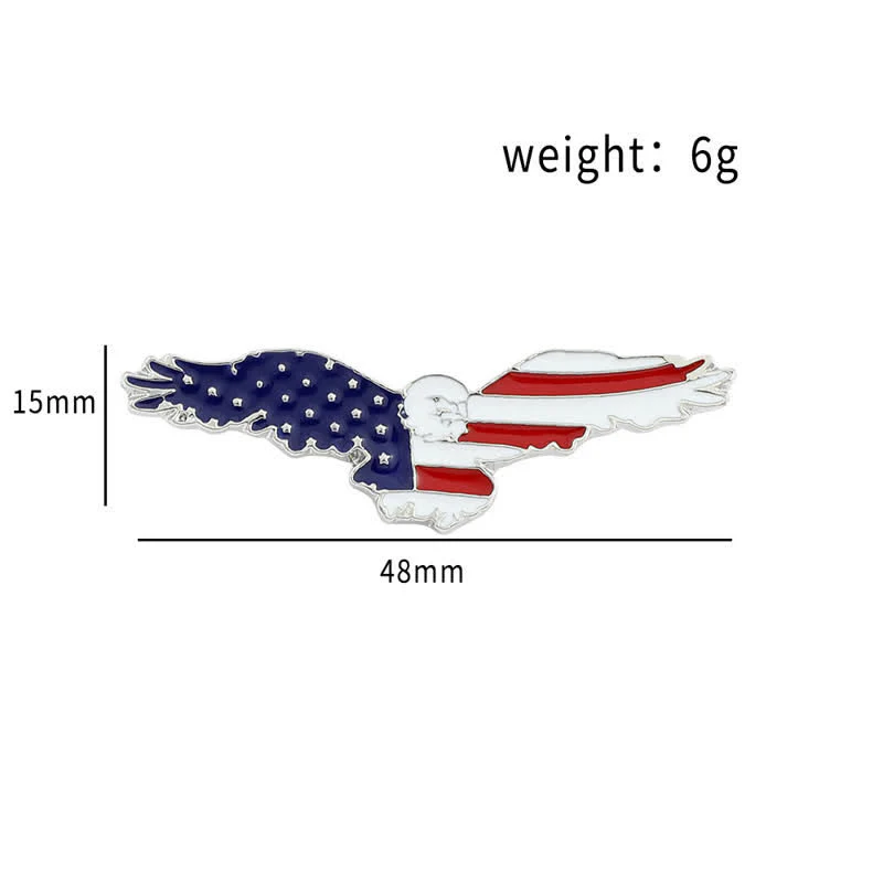 Men's Enamel American Flag Vulture Brooch - Image 8