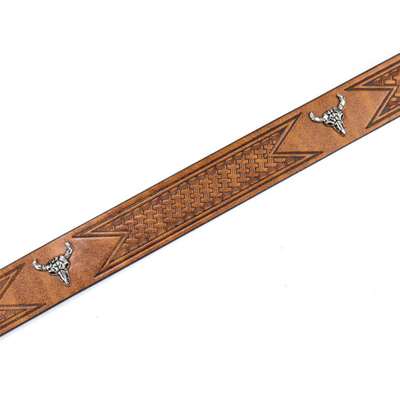 Men's Engraved Mad Bull Leather Belt - Image 10