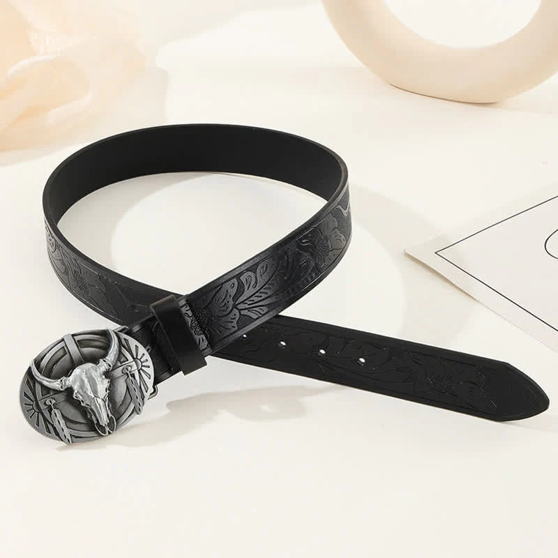Men's Engraved Mad Bull Leather Belt - Image 12