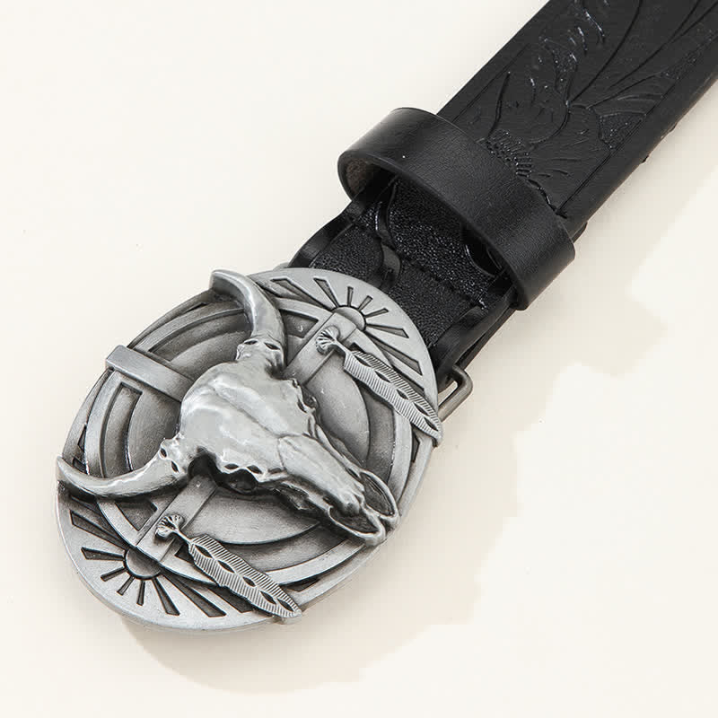 Men's Engraved Mad Bull Leather Belt - Image 14