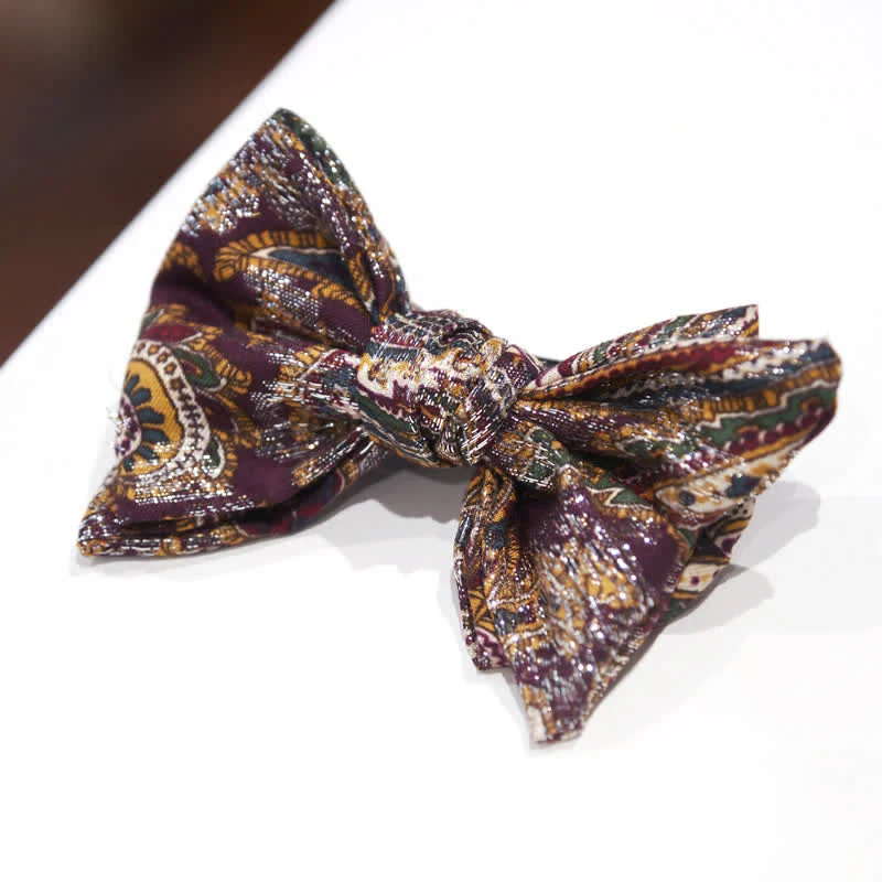 Men's Ethnic Bohemia Print Double Layers Bow Tie - Image 2