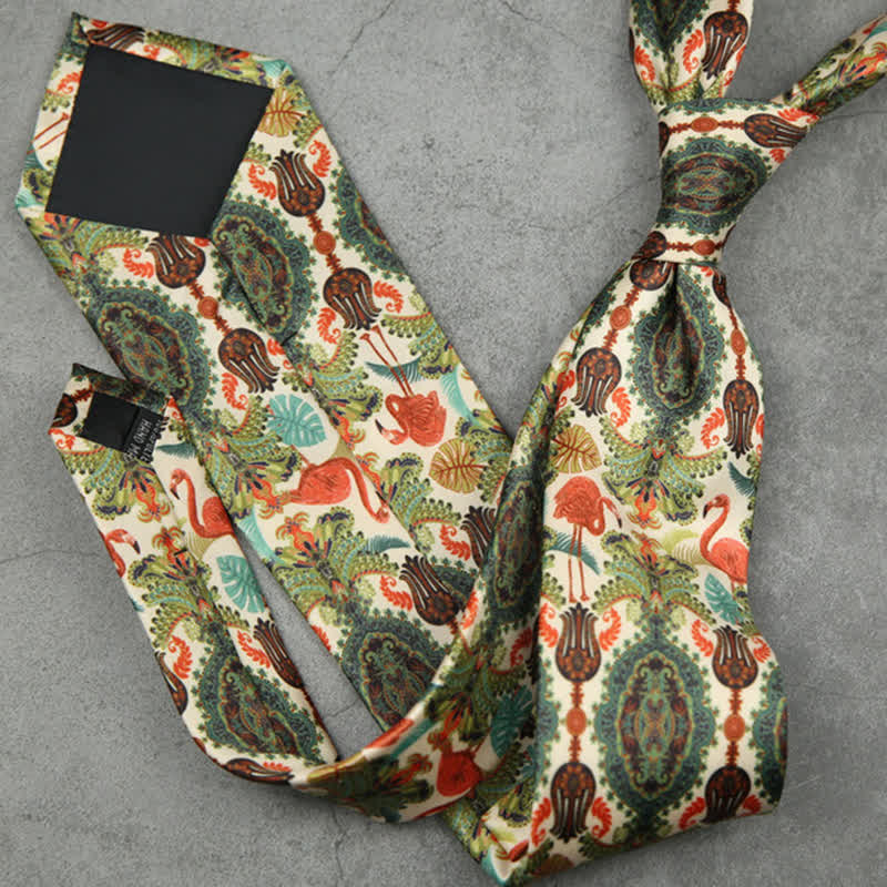 Men's Exotic Charming Flamingo Animals Printed Necktie - Image 4