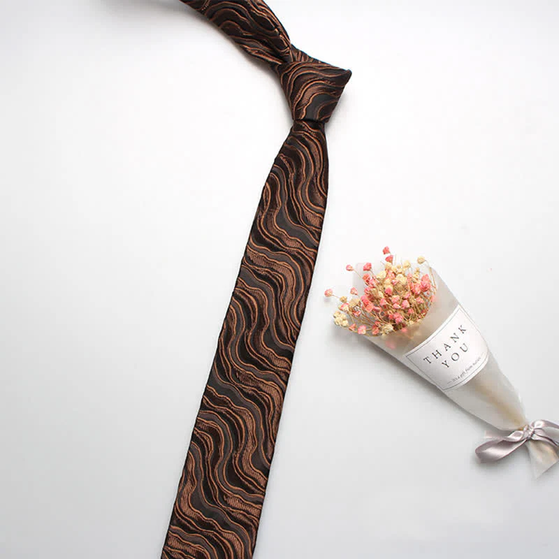Men's Exotic Wave Striped Necktie - Image 2