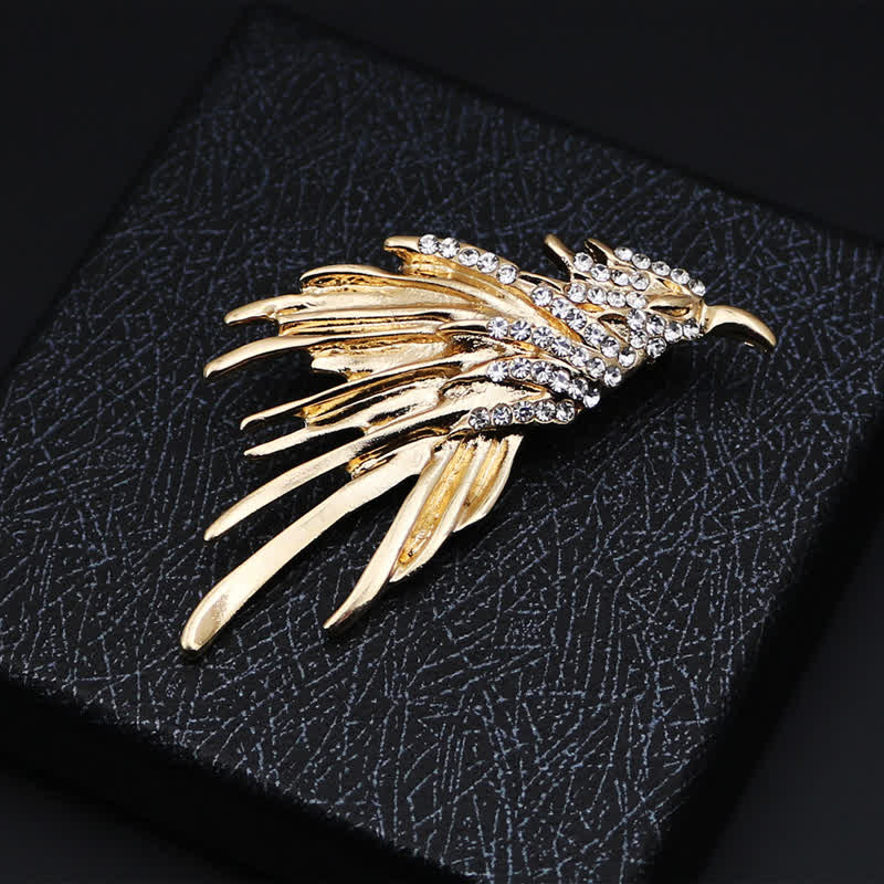 Men's Exquisite Eagle Spreading Wings Rhinestone Brooch - Image 5