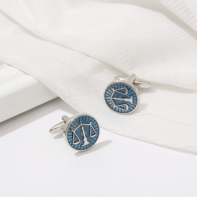 Men's Exquisite Law Scales Pattern Enamel Cufflinks - Image 6
