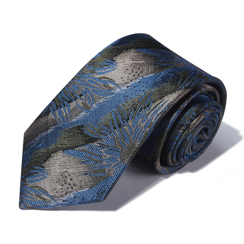 Men's Fabulous Gray & Blue Floral Vintage Necktie - Image 2