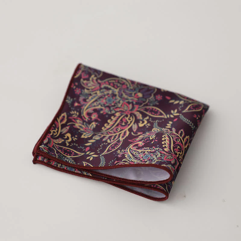 Men's Fancy Geometry Flower Pattern Business Pocket Square - Image 12