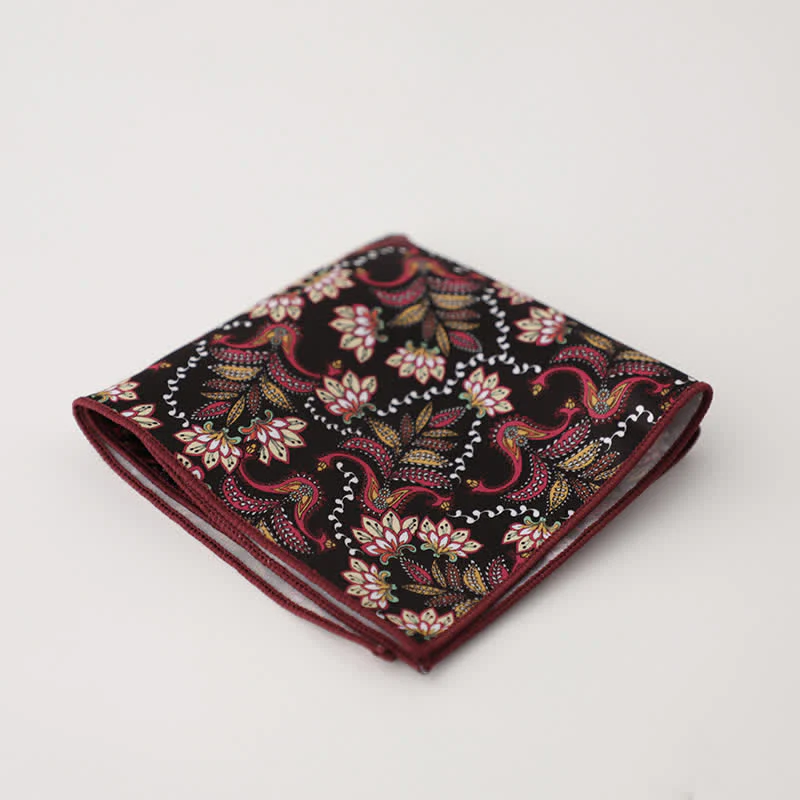 Men's Fancy Geometry Flower Pattern Business Pocket Square - Image 18