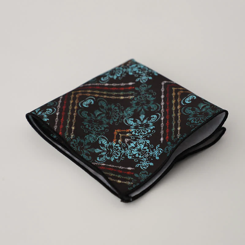 Men's Fancy Geometry Flower Pattern Business Pocket Square - Image 21