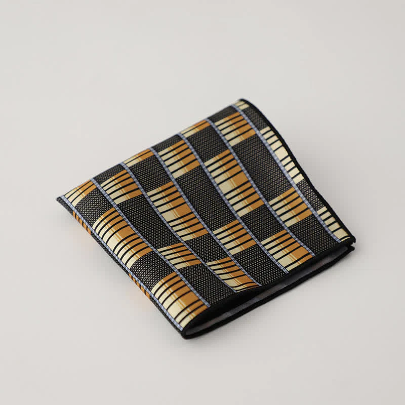 Men's Fancy Geometry Flower Pattern Business Pocket Square - Image 6
