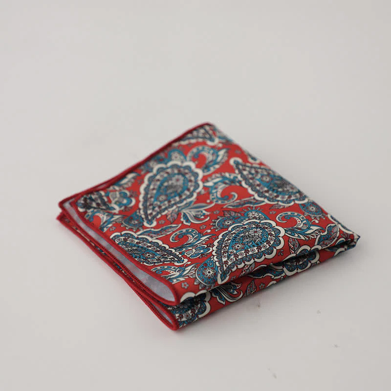 Men's Fancy Geometry Flower Pattern Business Pocket Square - Image 8