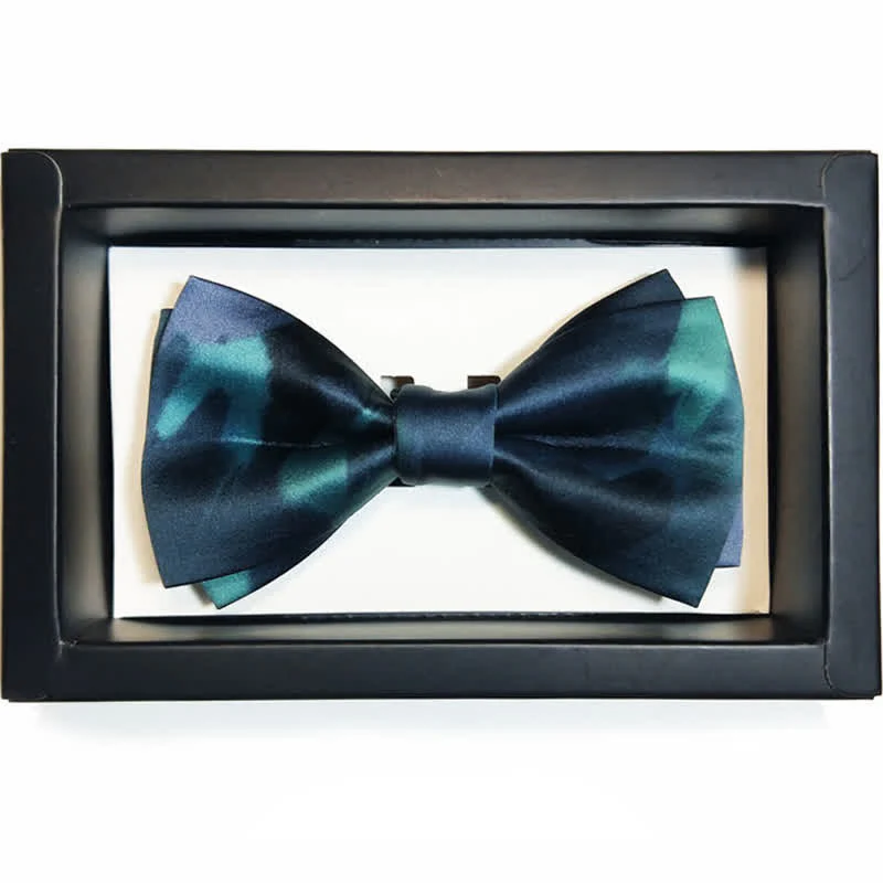 Men's Fancy Midnight Dark Green Bow Tie - Image 8