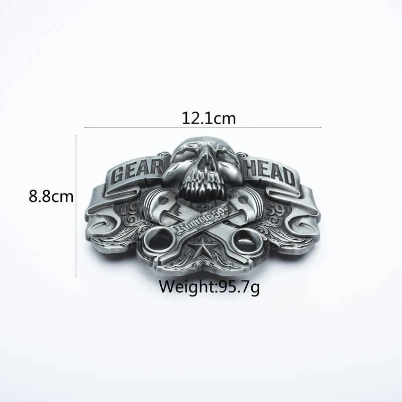 Men's Fancy Skull Gear Head Punk Leather Belt - Image 6