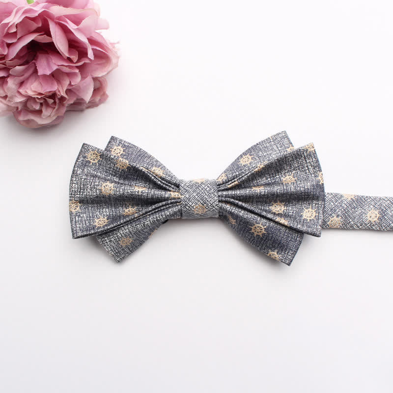 Men's Fangled Jacquard Texture Suit Bow Tie - Image 19