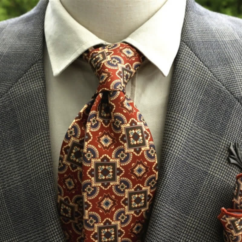 Men's Fantastic Flower Pattern Boho Necktie - Image 19