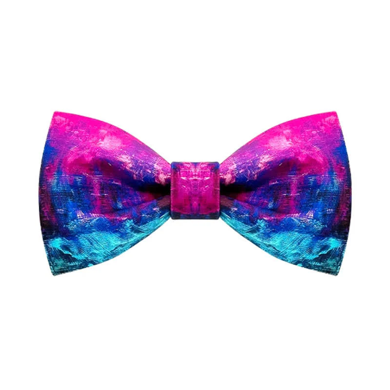 Men's Fantastic Purple & Blue Oil Painting Bow Tie