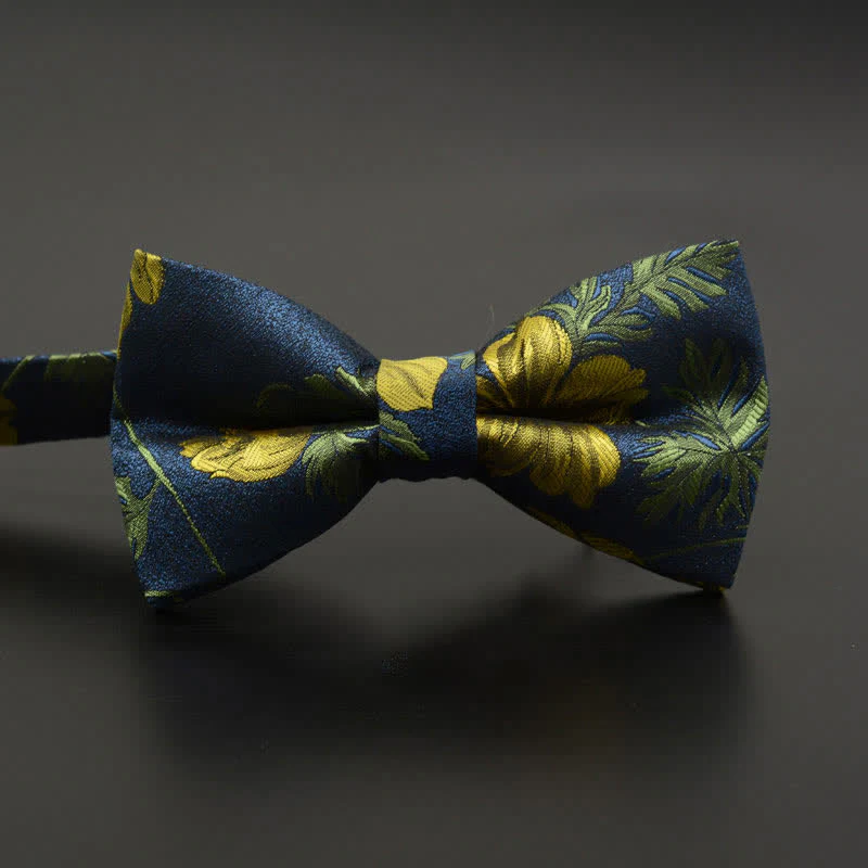 Men's Feather Floral Pattern Casual Daily Bow Tie - Image 12