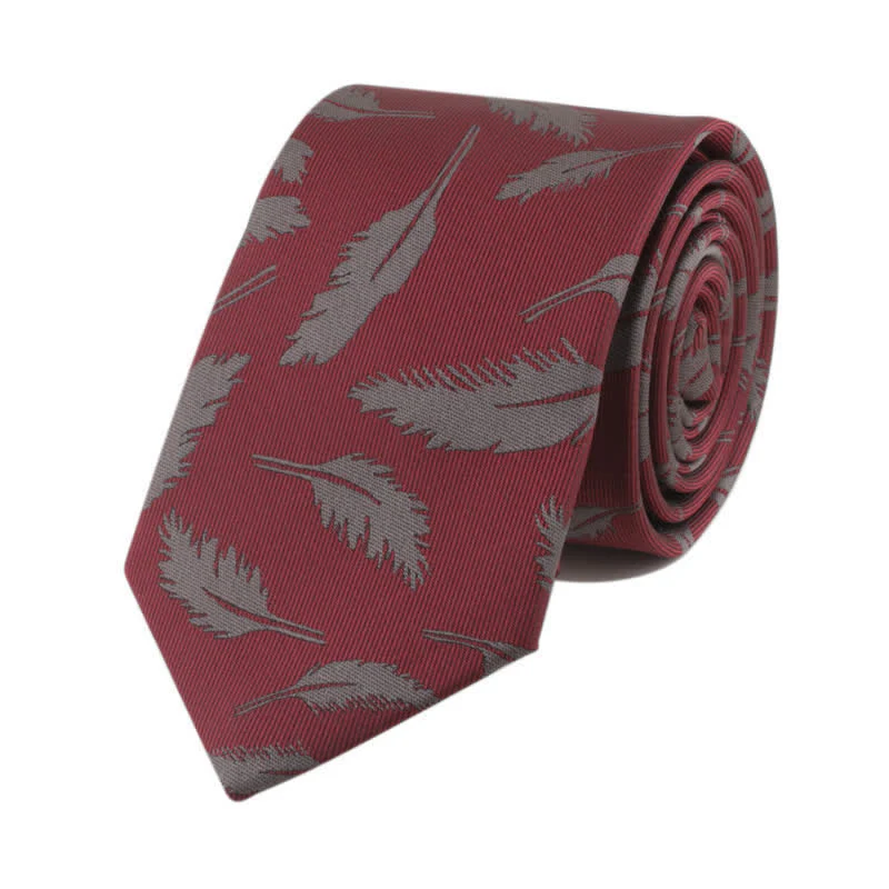 Men's Feather Printing Jacquard Necktie - Image 4