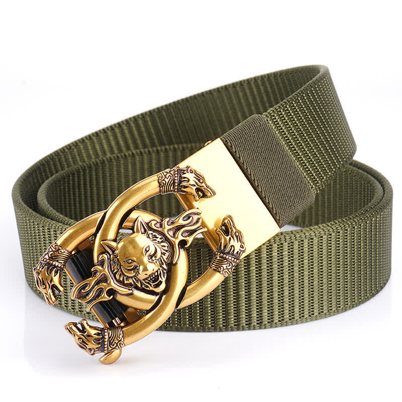 Men's Fierce Wolves In Flame Nylon Belt - Image 10