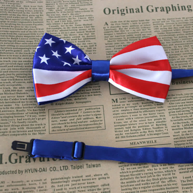 Men's Flag Patriotic Party Bow Tie - Image 3