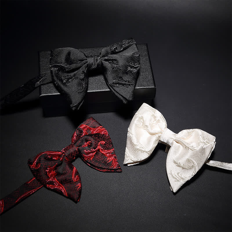 Men's Flame Floral Oversized Pointed Bow Tie - Image 2
