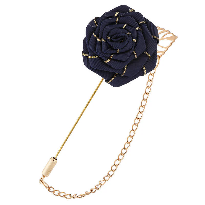 Men's Floral Camellia Chain Brooch - Image 10