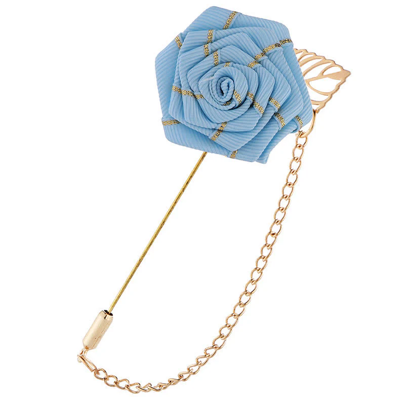 Men's Floral Camellia Chain Brooch - Image 11