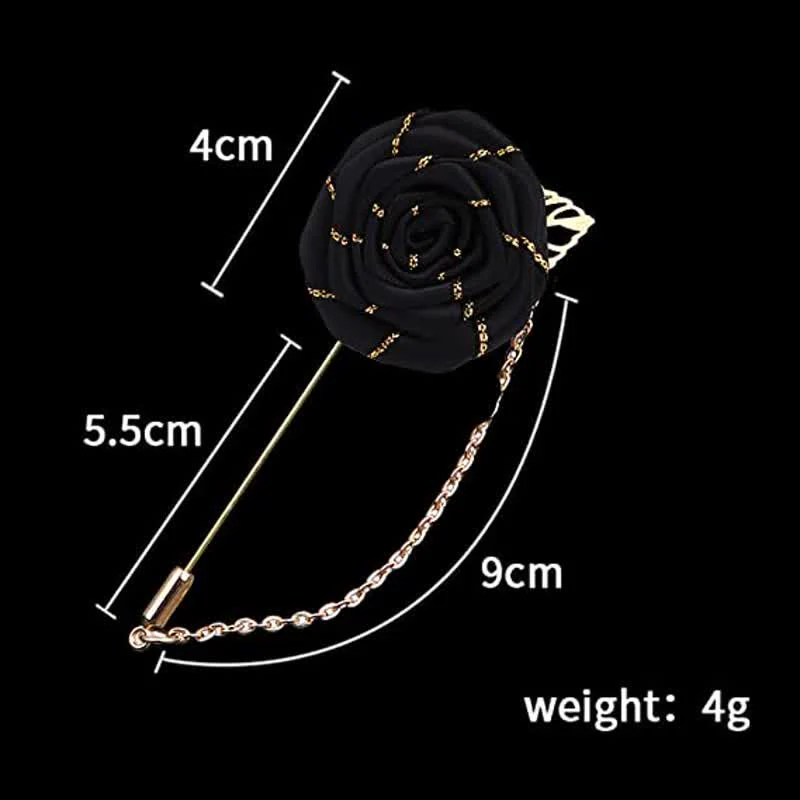 Men's Floral Camellia Chain Brooch - Image 3