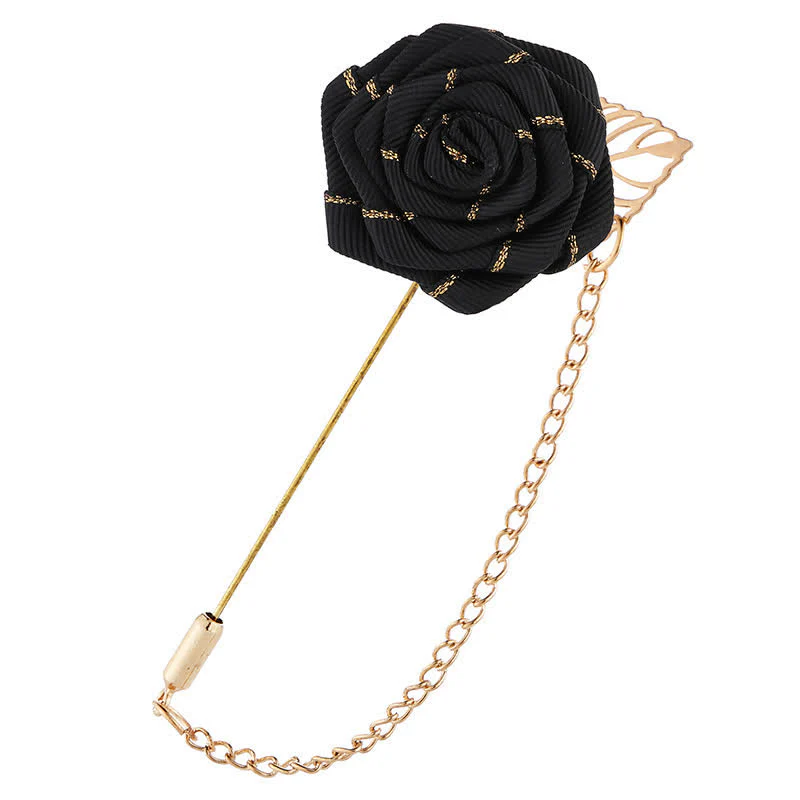 Men's Floral Camellia Chain Brooch - Image 6