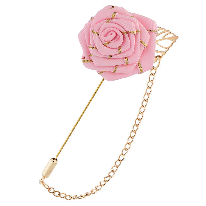 Men's Floral Camellia Chain Brooch - Image 7