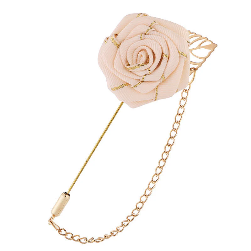Men's Floral Camellia Chain Brooch - Image 8