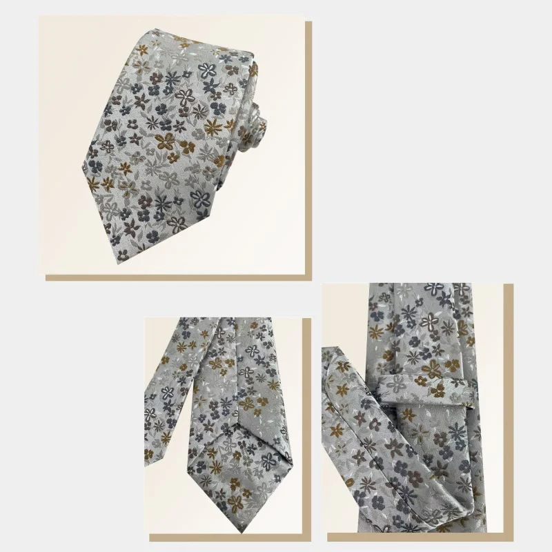 Men's Floral Flowers Spring Polyester Necktie - Image 3