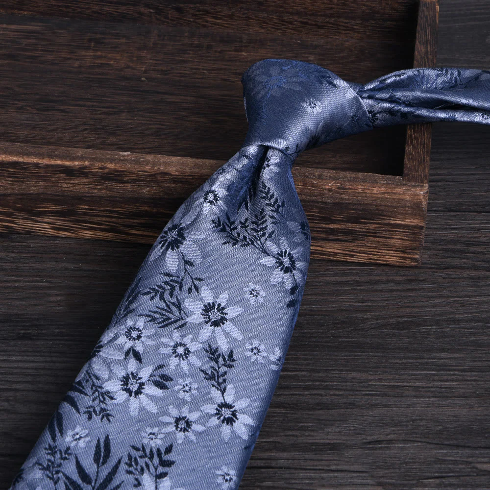 Men's Floral Jacquard Textured Formal Necktie - Image 10