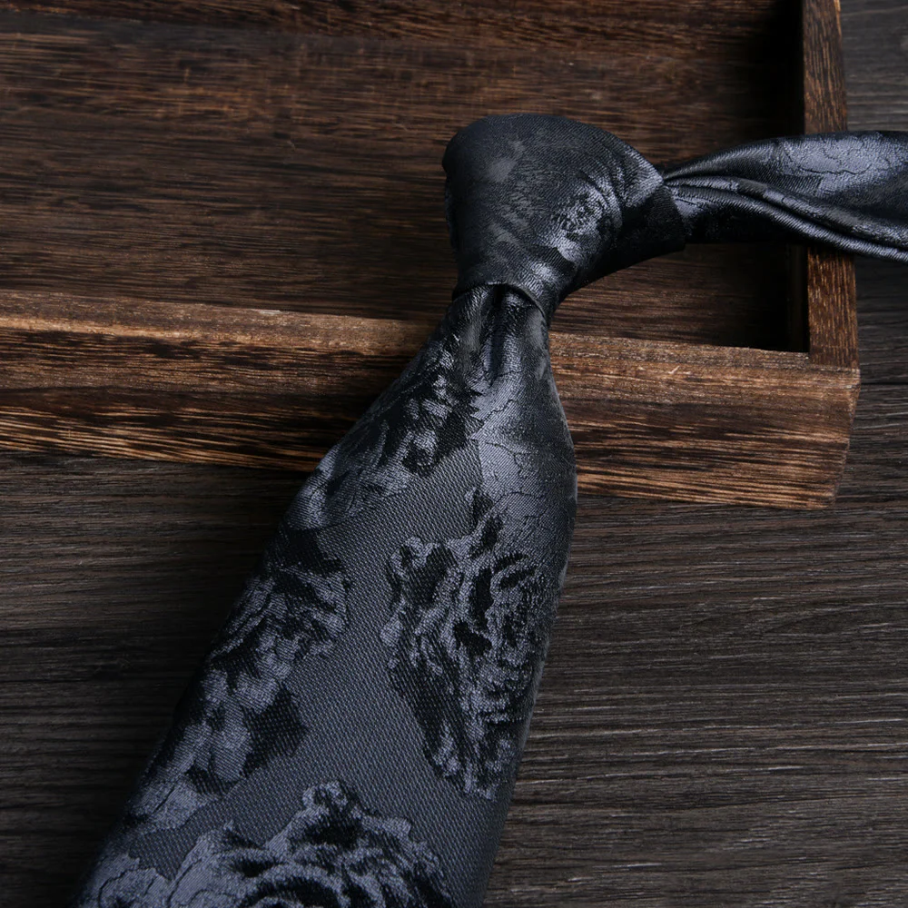 Men's Floral Jacquard Textured Formal Necktie - Image 6